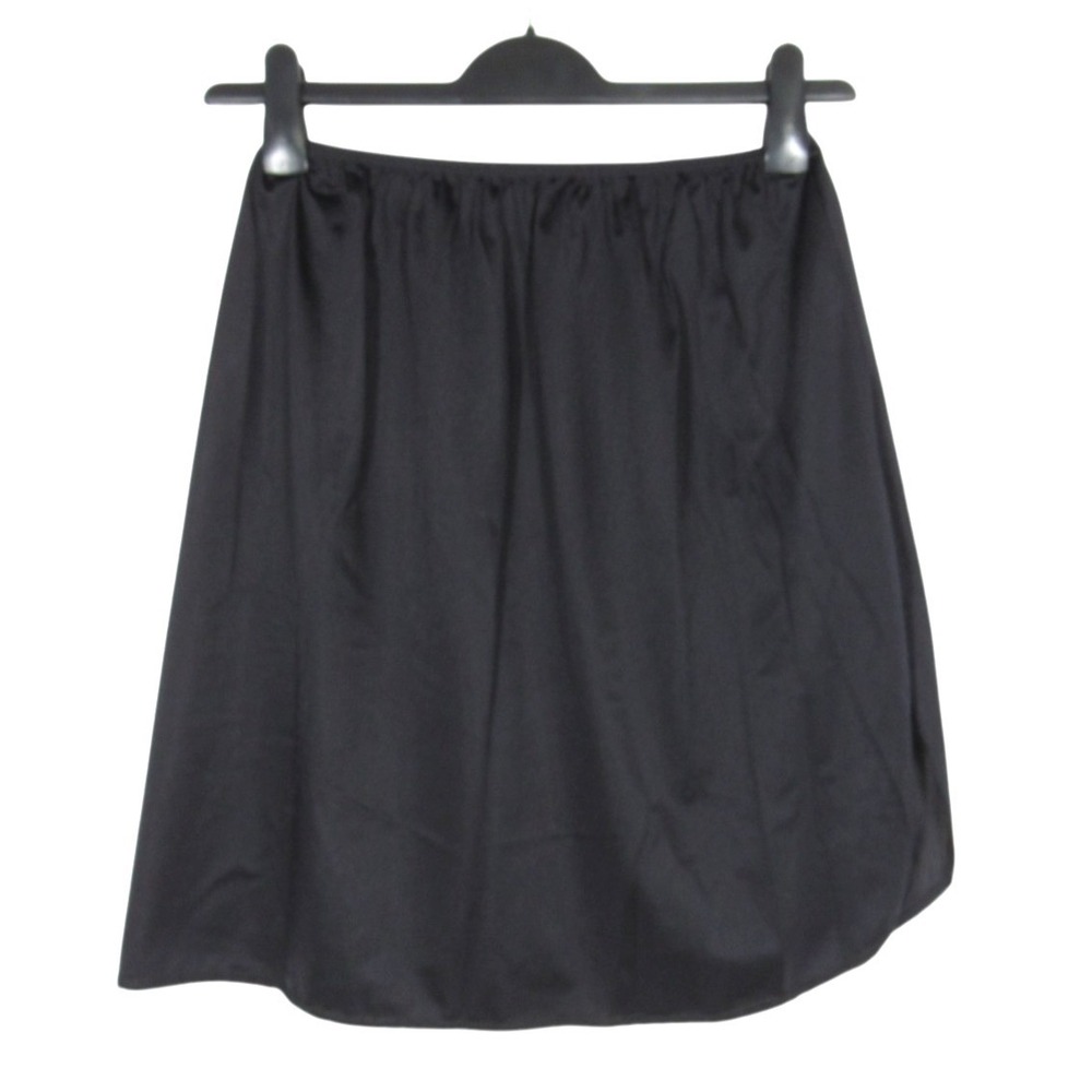 Vintage VANITY FAIR Silky NYLON Black HIGH SIDE SLIT Lace Trim HALF SLIP Sz L